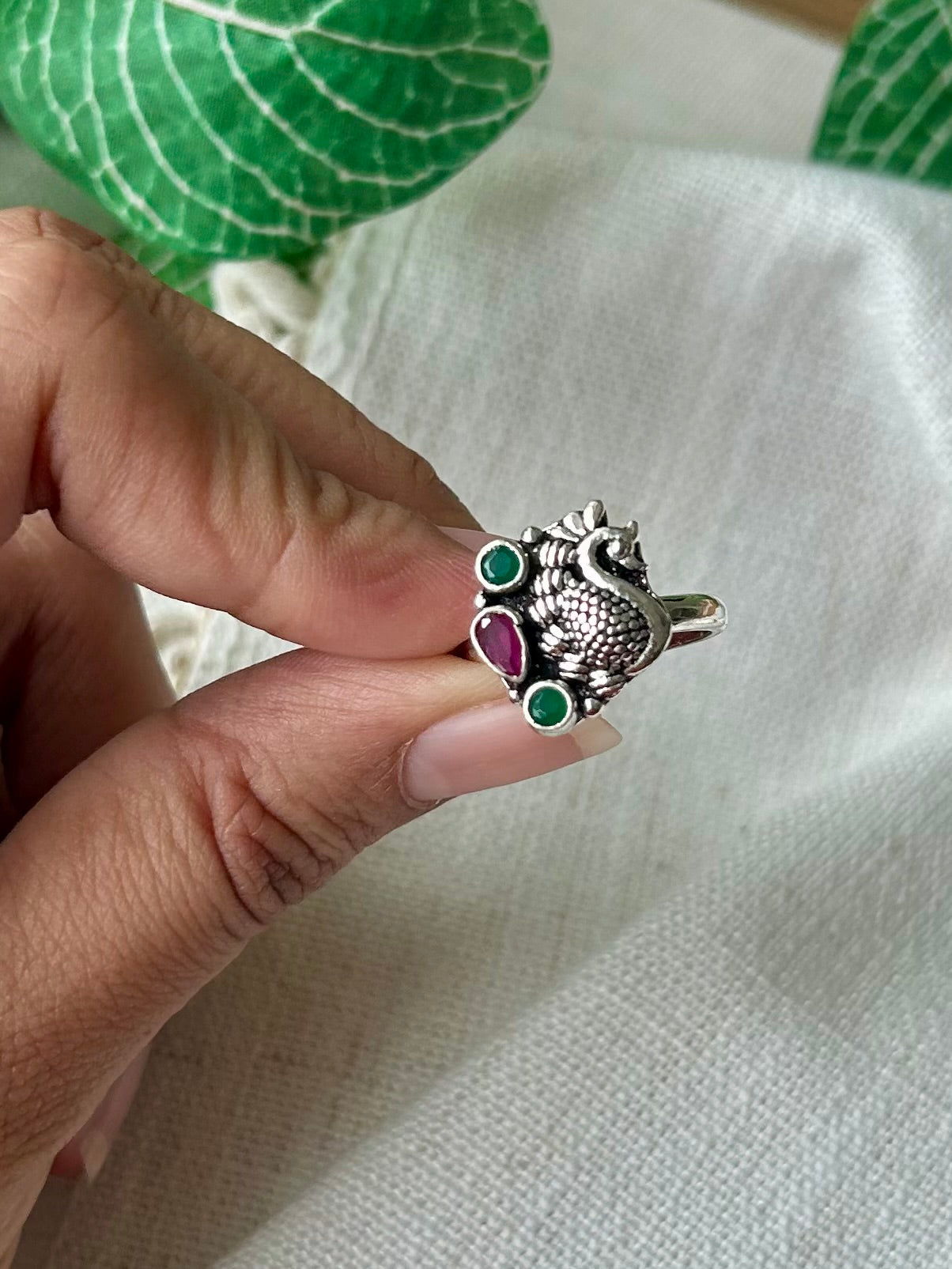 Nayaki • நாயகி • 925 Silver Peacock Toe Rings