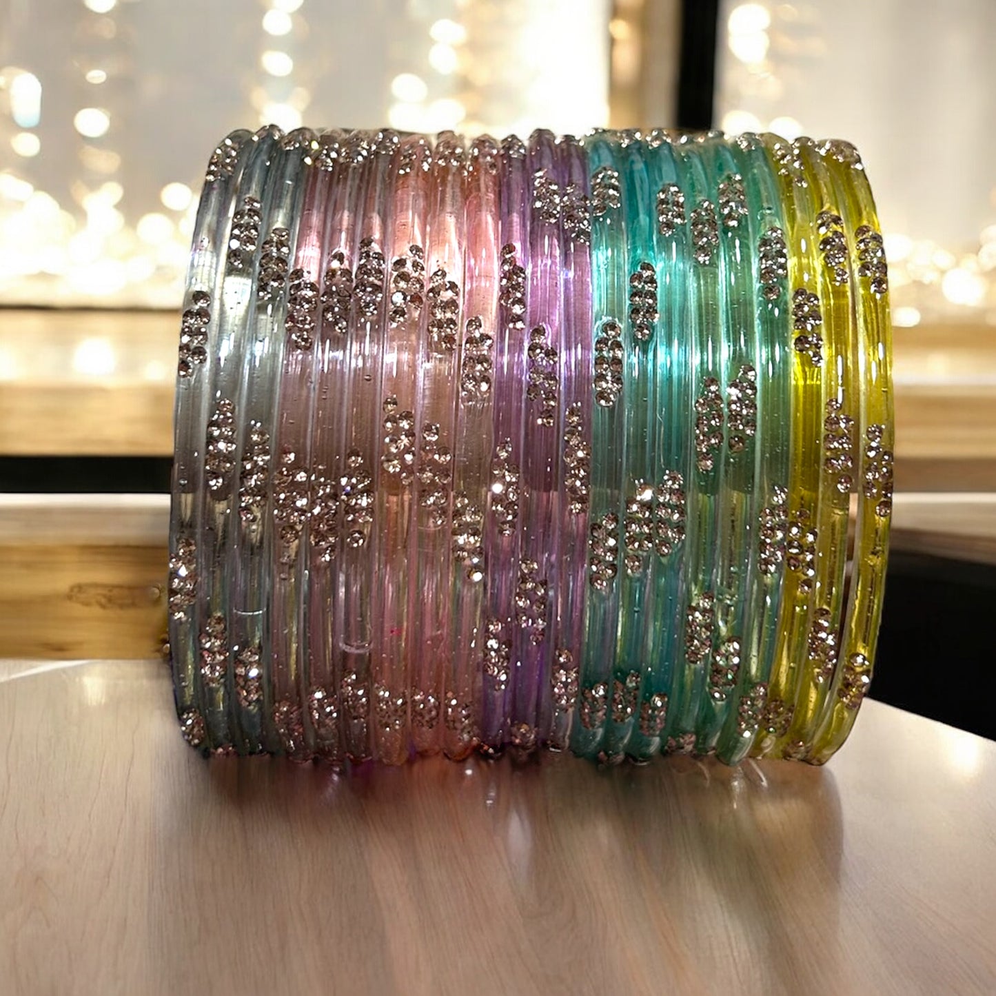 2.10 Ombre Glass Bangles • Morning Mist