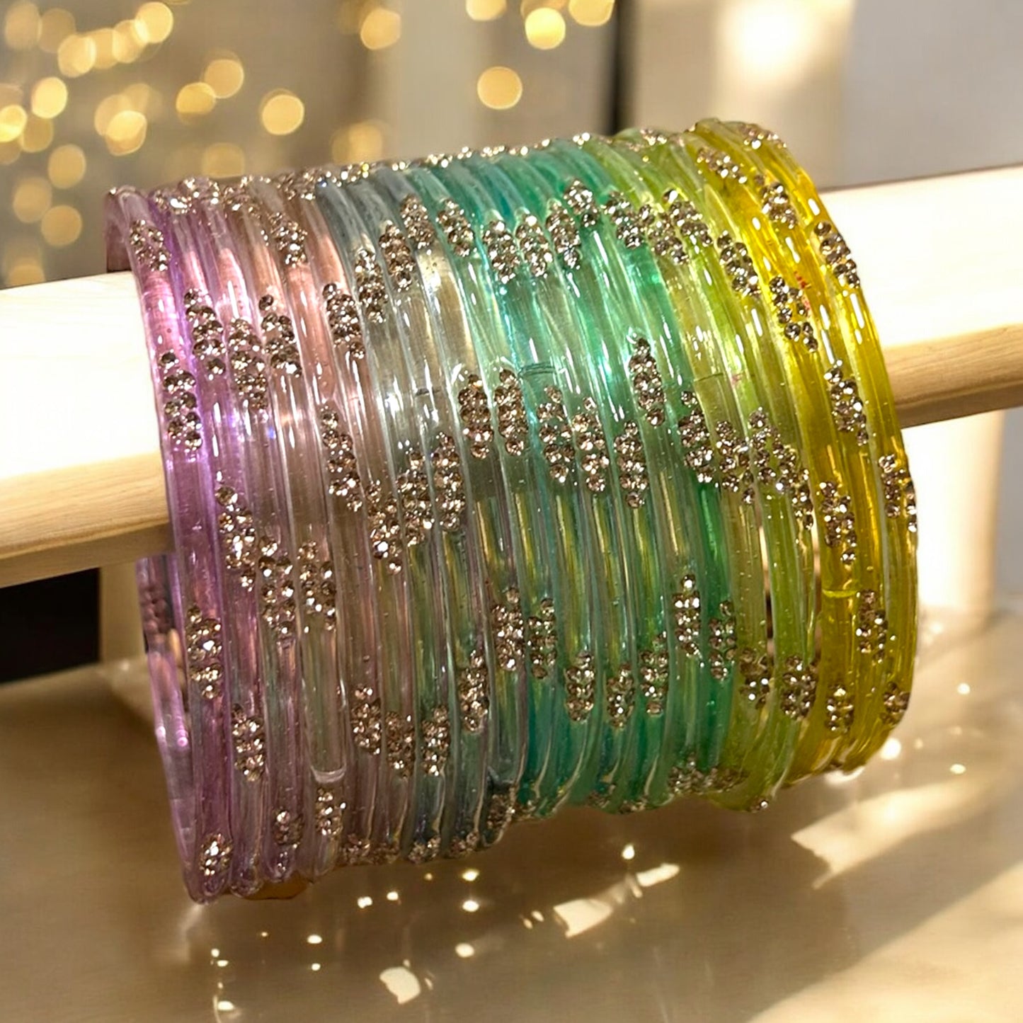2.12 Ombre Glass Bangles • Morning Mist