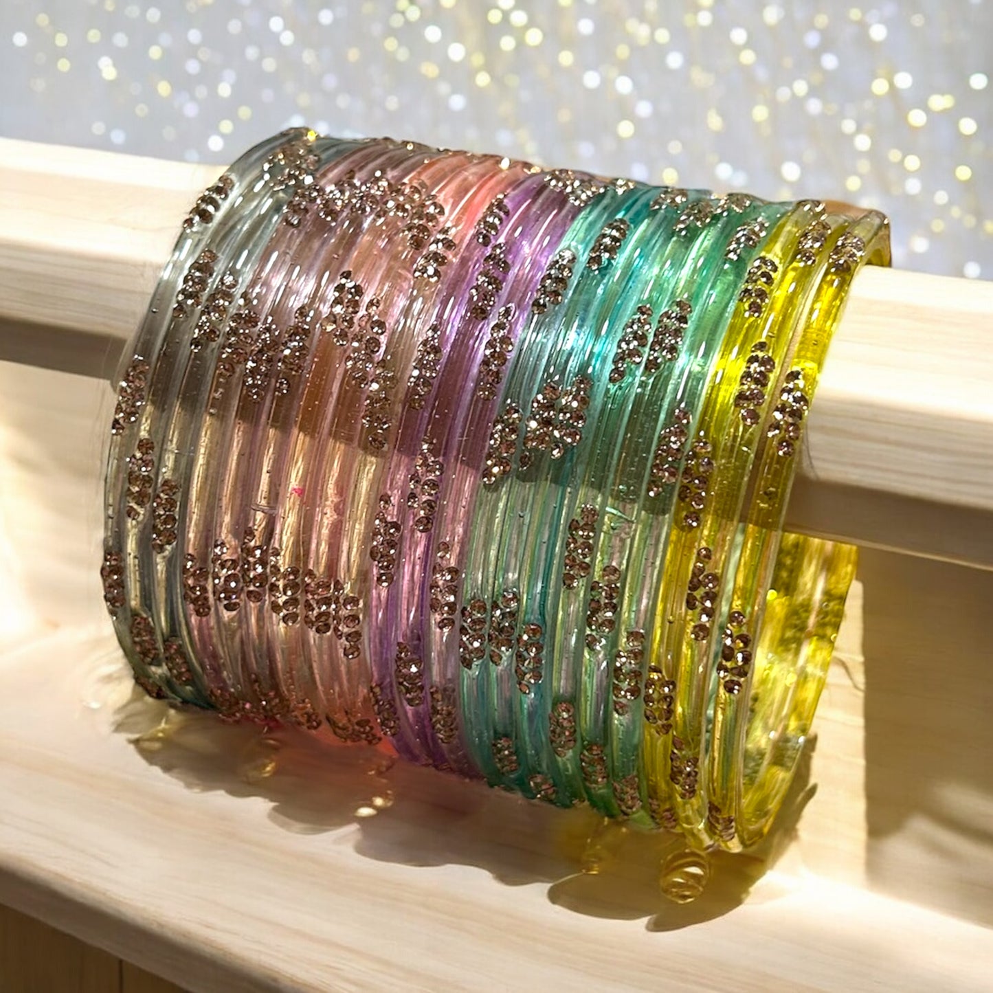 2.10 Ombre Glass Bangles • Morning Mist