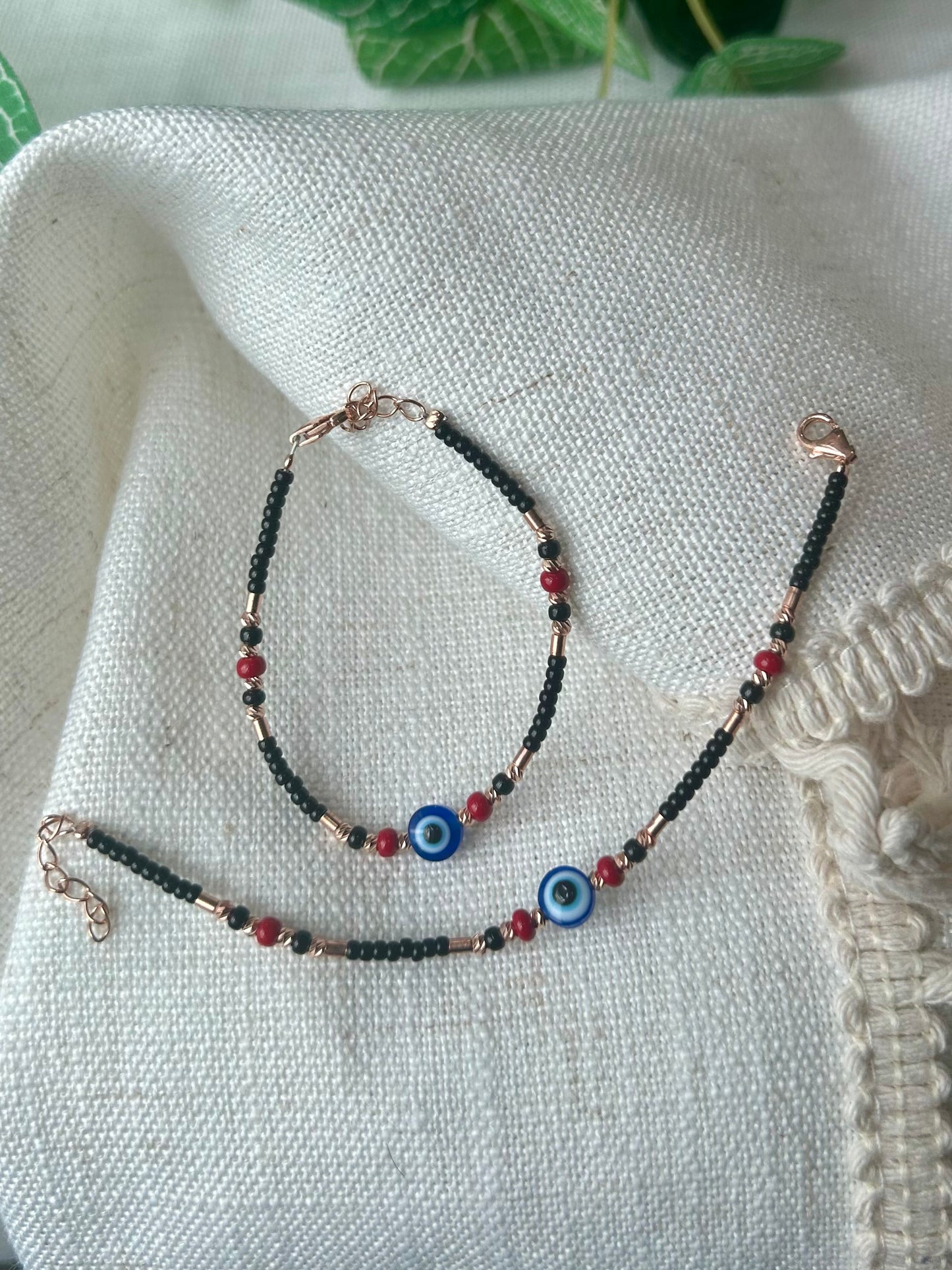 Drishti • திருஷ்டி • 925 Silver Baby Anklet/Bracelet Pair