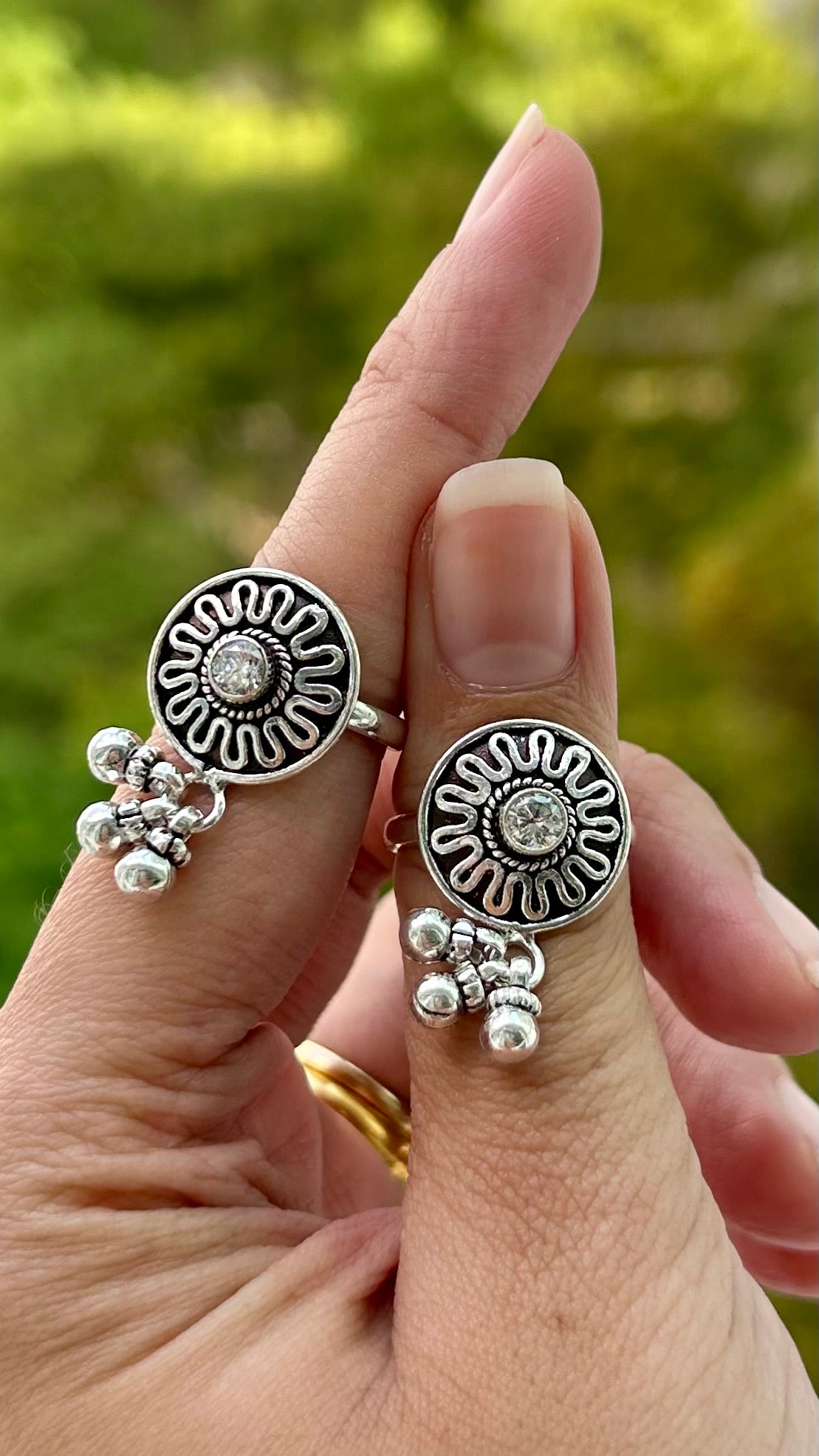 கதிரினி • Kathirini • 925 Silver Toe Rings with Muted Bells
