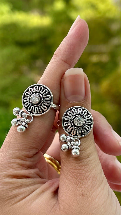 கதிரினி • Kathirini • 925 Silver Toe Rings with Muted Bells