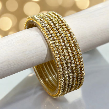 Nilavirai • நிலாவிறை • Stone Glass Bangles | Set of 6