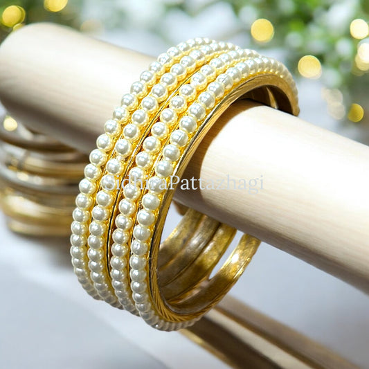 Thendral • தென்றல் • Pearl Metal Bangles | Set of 4