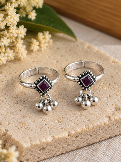 Sathangai • சதங்கை • 925 Silver Stone Toe Rings