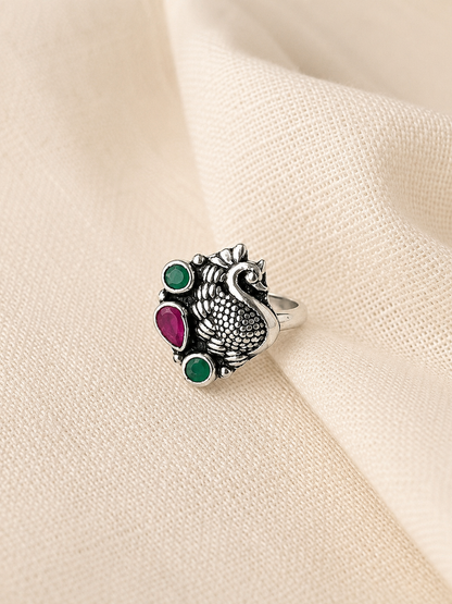 Nayaki • நாயகி • 925 Silver Peacock Toe Rings