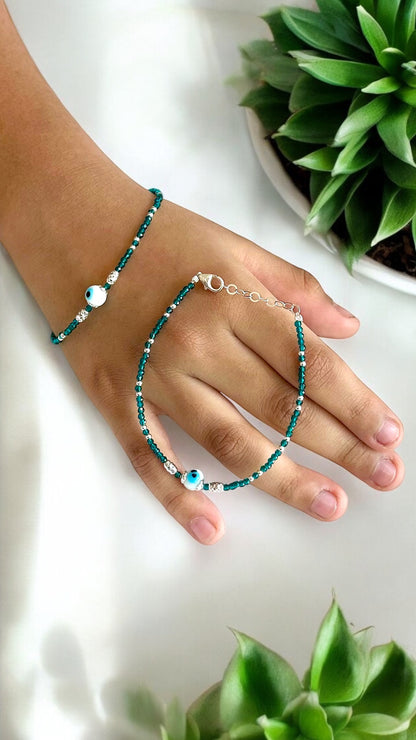 Neeli • நீலி • 925 Silver Children Bracelet/Anklet  • Single Piece