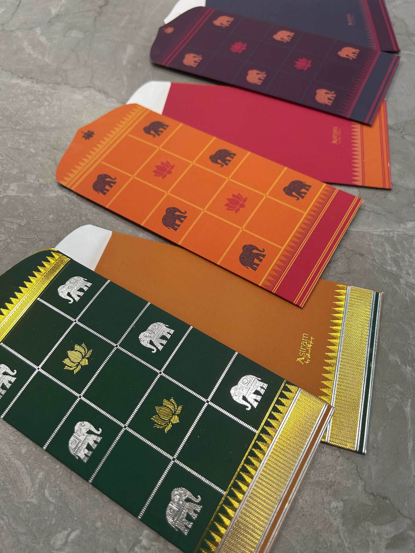 Kattam Saree-Inspired Blessing Envelopes • Heritage Colour Set