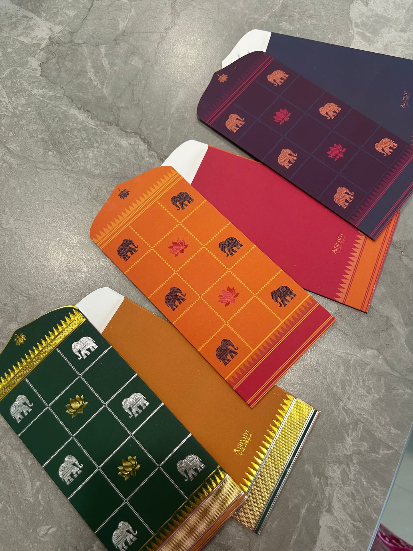 Kattam Saree-Inspired Blessing Envelopes • Heritage Colour Set