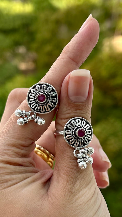 கதிரினி • Kathirini • 925 Silver Toe Rings with Muted Bells