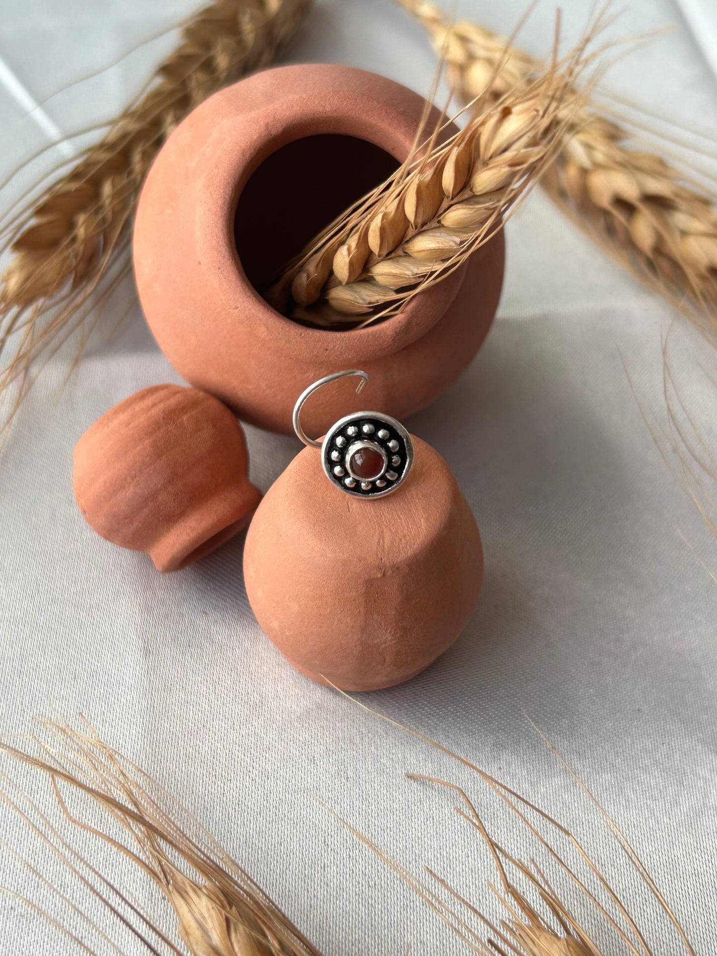 Sahana • ஸஹானா • 925 Silver Corkscrew Nose Stud