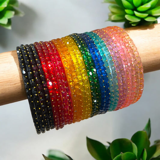 Vaanavil • வானவில் • Ombre Glass Bangles • Passion • 12 Colours, 24 Bangles/Set • Size 2.6