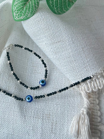 Kanmani • கண்மணி • 925 Silver Baby Anklet/Bracelet Pair