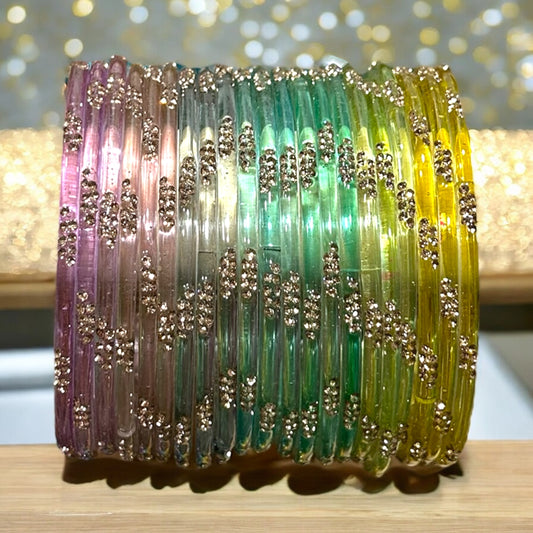 2.12 Ombre Glass Bangles • Morning Mist