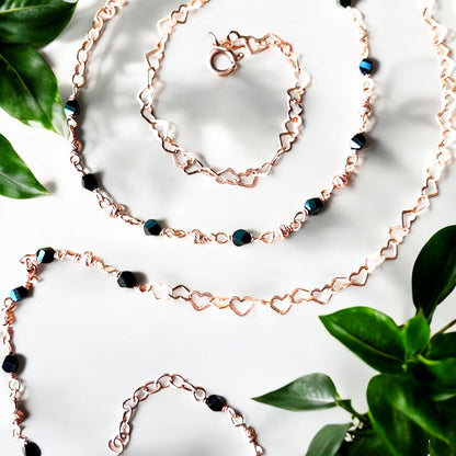 Karumani • கருமணி • 925 Silver Anklets • Rose Gold Polish