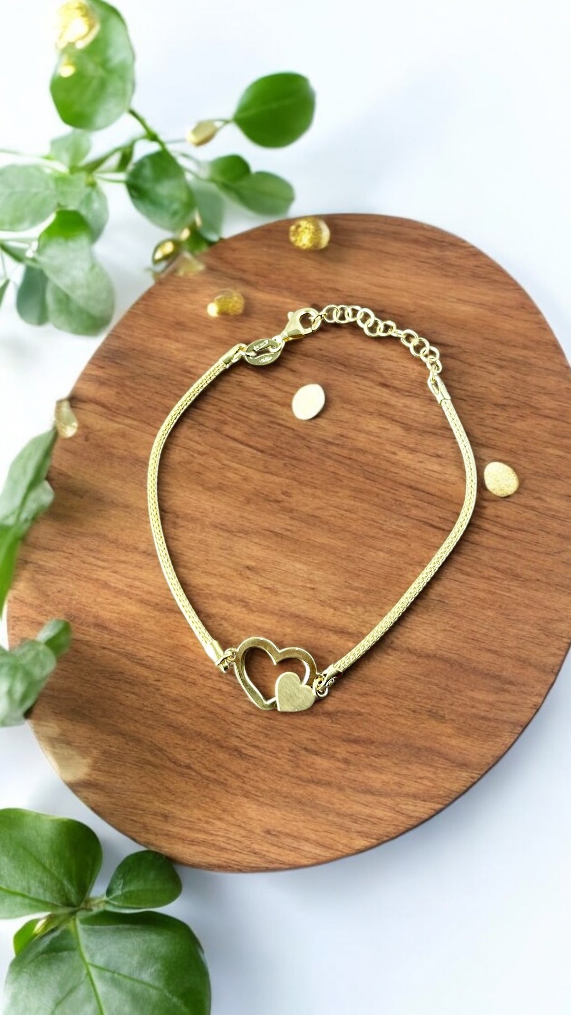Irattai Ithazh • இரட்டை இதழ் • 925 Silver Bracelet • Matte Gold Polish