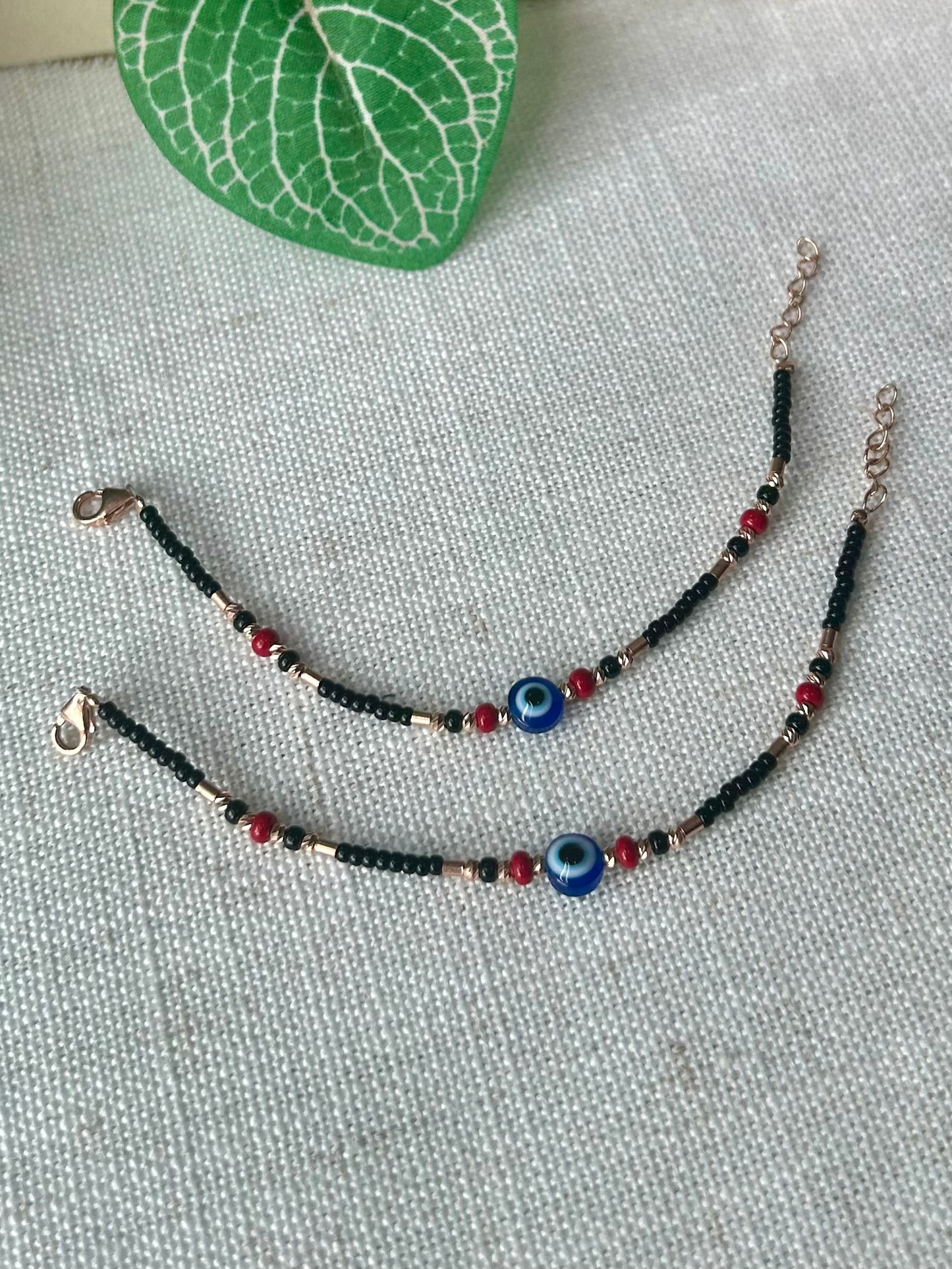 Drishti • திருஷ்டி • 925 Silver Baby Anklet/Bracelet Pair