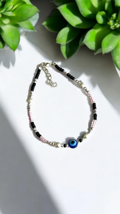 Ilaa • இலா • 925 Silver Children Pink Bracelet/Anklet  • Single Piece