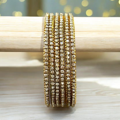 Nilavirai • நிலாவிறை • Stone Glass Bangles | Set of 6