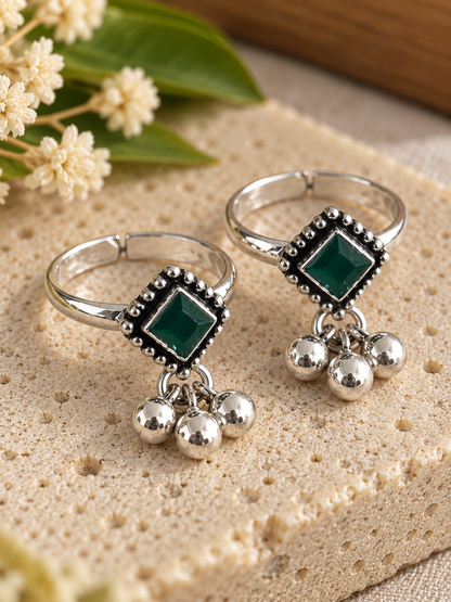 Sathangai • சதங்கை • 925 Silver Stone Toe Rings