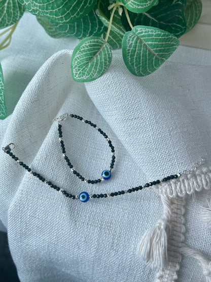 Kanmani • கண்மணி • 925 Silver Baby Anklet/Bracelet Pair