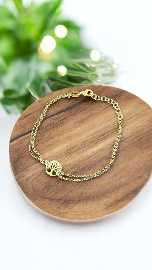 Aishwathi • ஐஸ்வதி • 925 Silver Bracelet • Matte Gold Polish