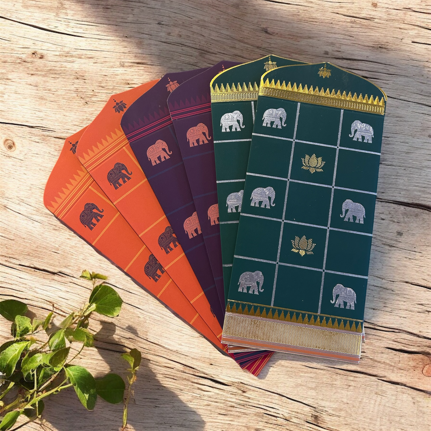 Kattam Saree-Inspired Blessing Envelopes • Heritage Colour Set