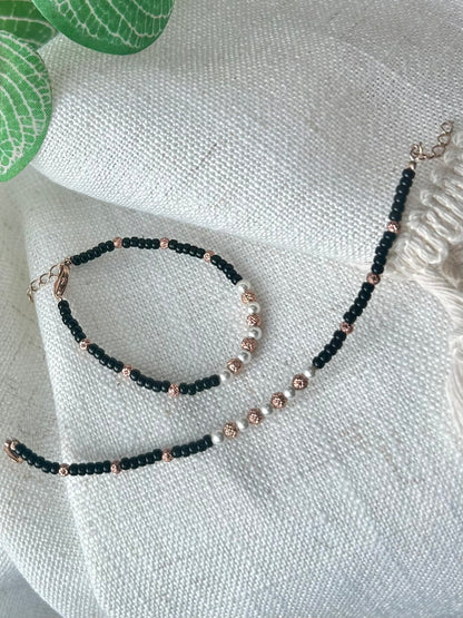 Muthumani • முத்துமணி • 925 Silver Baby Anklet/Bracelet Pair