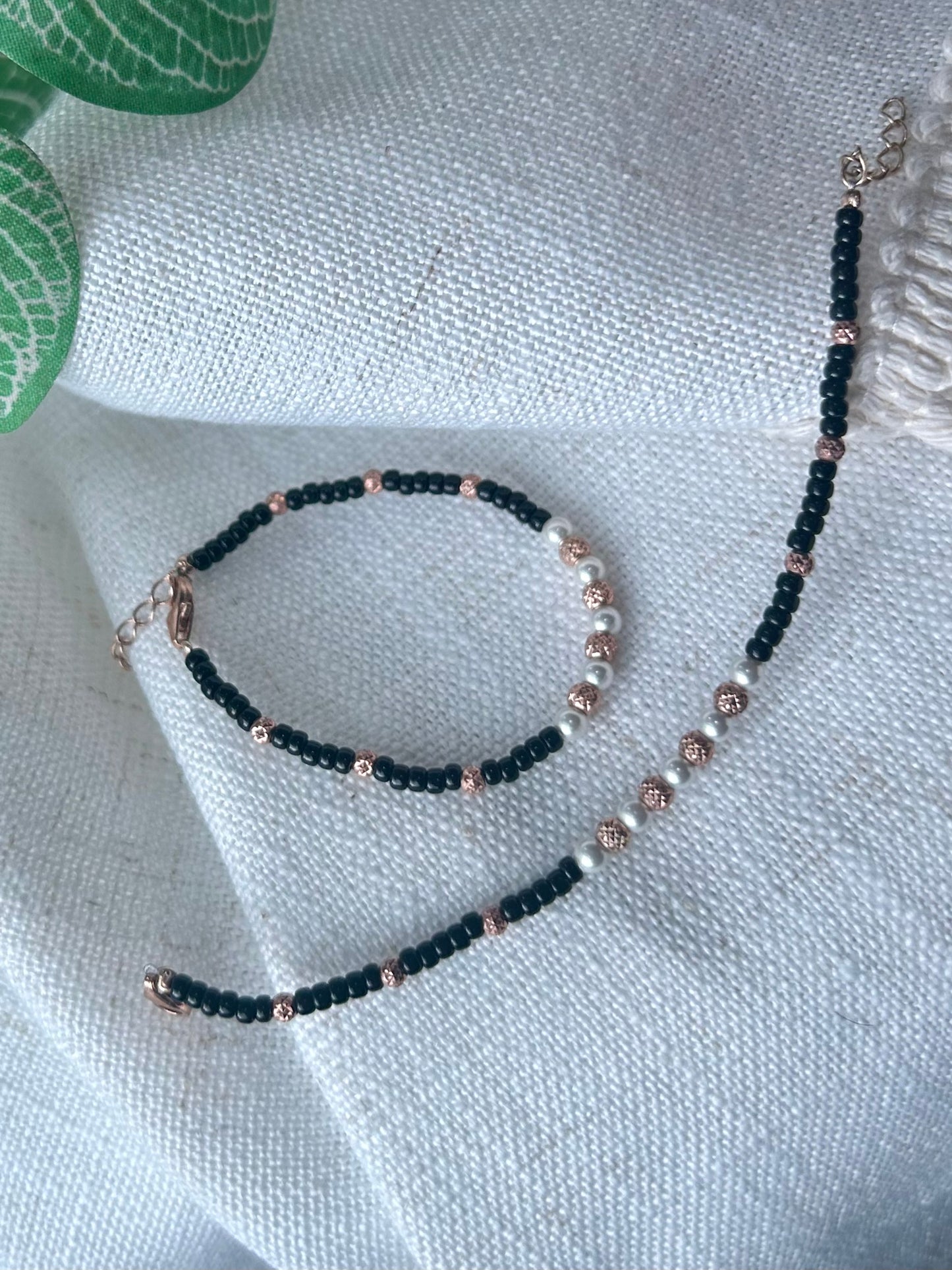 Muthumani • முத்துமணி • 925 Silver Baby Anklet/Bracelet Pair