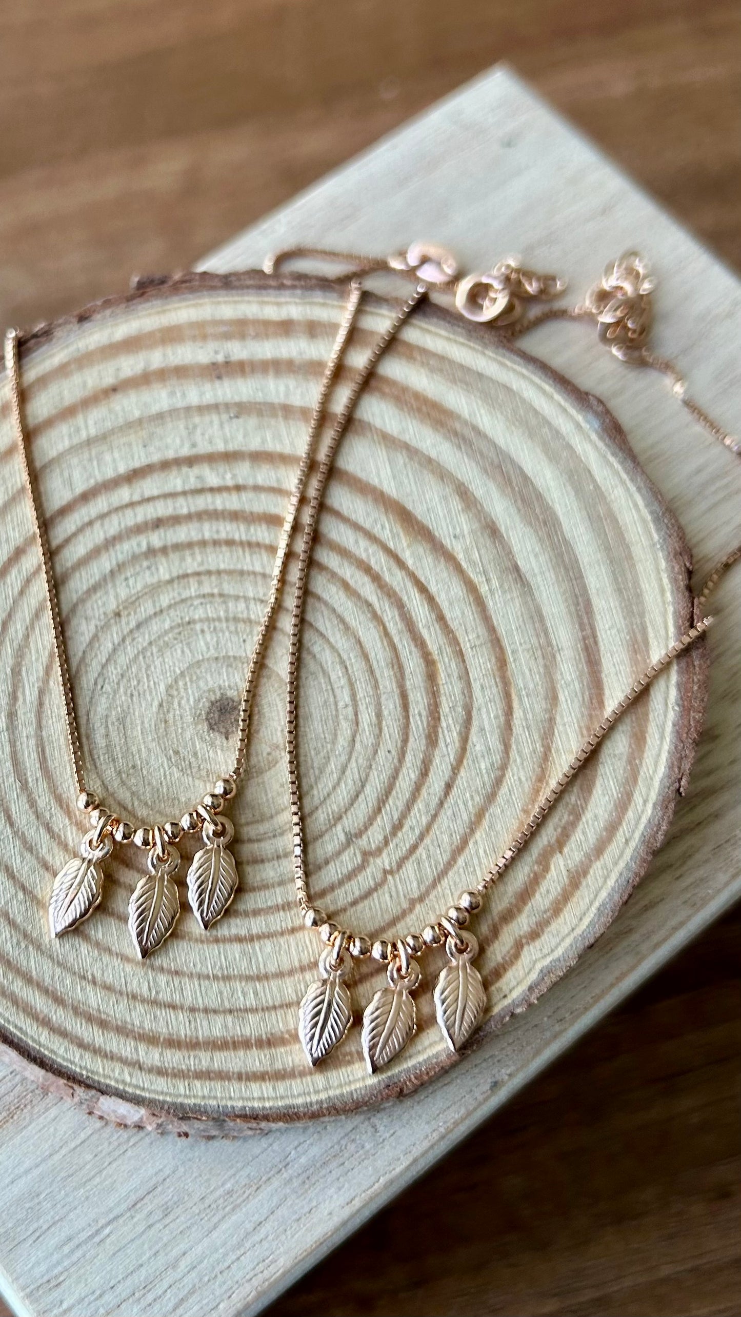 Moovilai • மூவிலை • 925 Silver Anklets • Rose Gold
