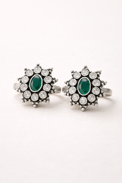 Maragathamani • மரகதமணி • 925 Silver Toe Rings