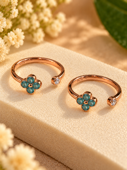 Kayal • கயல் • 925 Silver Rose Gold Toe Rings