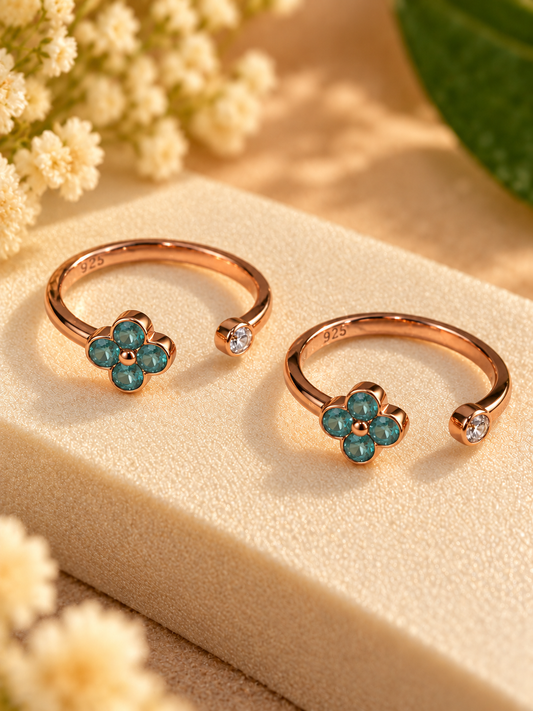 Kayal • கயல் • 925 Silver Rose Gold Toe Rings
