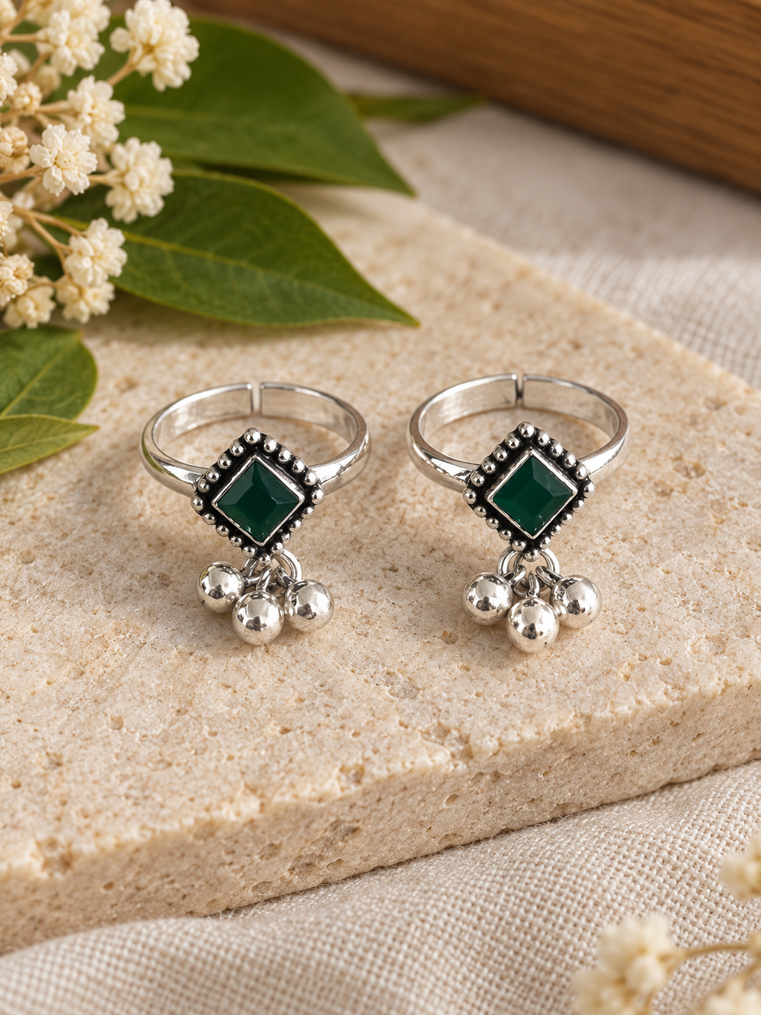 Sathangai • சதங்கை • 925 Silver Stone Toe Rings