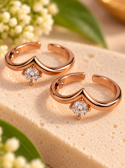 Ilavenil • இளவேனில் 925 Silver Rose Gold Toe Rings